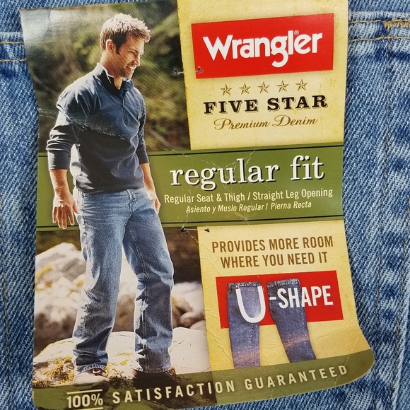 Wrangler Regular U Shape Blue Jeans 34 X 34 - Picture 4 of 12